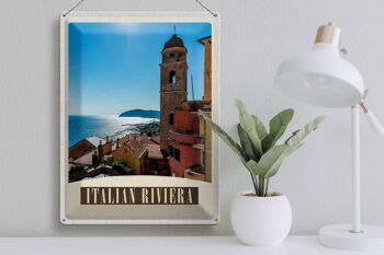 Signe en étain voyage 30x40cm, italie Riviera mer ville plage 3