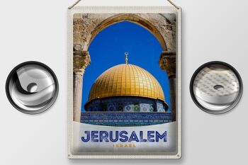 Panneau de voyage en étain, 30x40cm, Temple de jérusalem, israël, vacances dorées 2