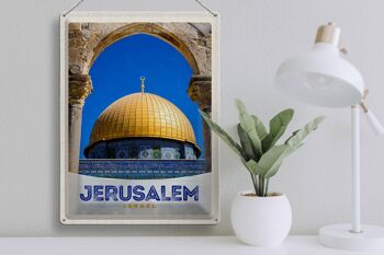 Panneau de voyage en étain, 30x40cm, Temple de jérusalem, israël, vacances dorées 3