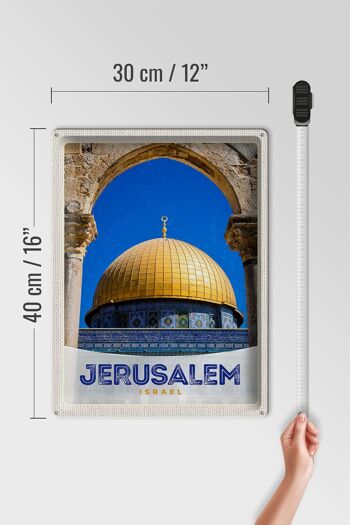 Panneau de voyage en étain, 30x40cm, Temple de jérusalem, israël, vacances dorées 4