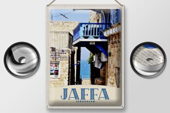 Panneau en étain voyage 30x40cm, Jaffa, Jérusalem, israël, ville, mer 2
