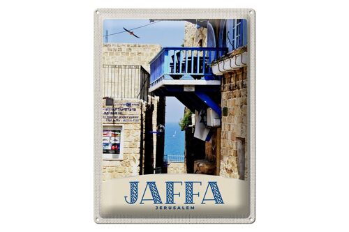 Blechschild Reise 30x40cm Jaffa Jerusalem Israel Stadt Meer