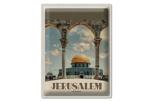 Blechschild Reise 30x40cm Jerusalem Israel Tempel Urlaub