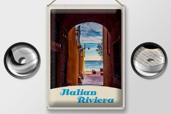 Signe en étain voyage 30x40cm, italie Riviera plage vacances à la mer 2