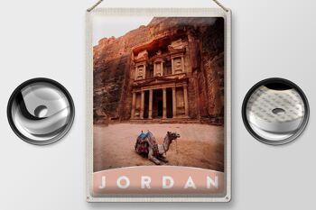 Panneau en étain voyage 30x40cm, Jordan Camel Architecture désert 2