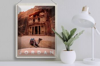 Panneau en étain voyage 30x40cm, Jordan Camel Architecture désert 3