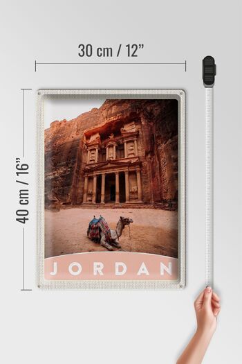 Panneau en étain voyage 30x40cm, Jordan Camel Architecture désert 4