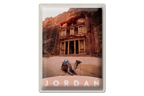 Blechschild Reise 30x40cm Jordan Kamel Architektur Wüste