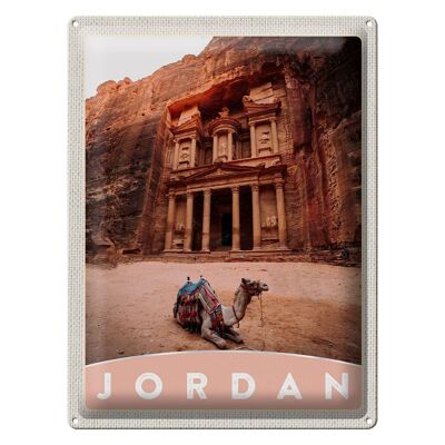 Cartel de chapa de viaje, 30x40cm, Jordania, camello, arquitectura, desierto