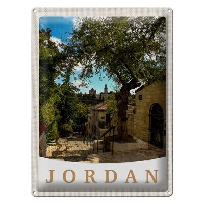 Cartel de chapa de viaje, 30x40cm, Jordania, vacaciones, naturaleza, árboles