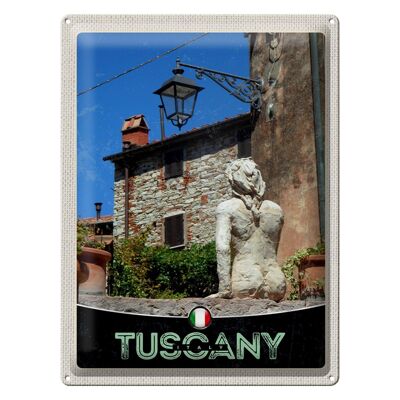 Cartel de chapa de viaje, 30x40cm, Toscana, Italia, escultura de mujer