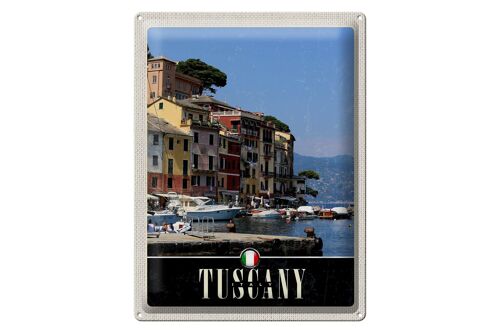 Blechschild Reise 30x40cm Toskana Italien Gebäude Hafen