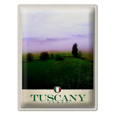 Targa in metallo da viaggio 30x40 cm Toscana Italia Montagne Prato Natura