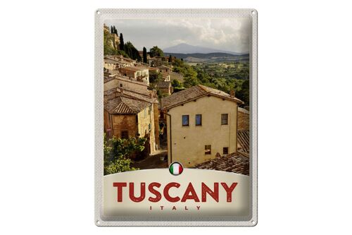 Blechschild Reise 30x40cm Toskana Italien Fincas Aussicht