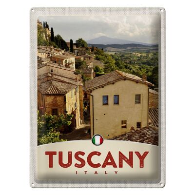 Targa in metallo da viaggio 30x40 cm Toscana Italia Fincas View