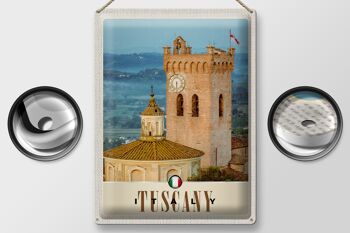 Panneau de voyage en étain, 30x40cm, toscane, italie, Architecture, église 2
