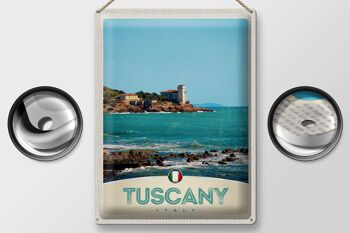 Panneau de voyage en étain, 30x40cm, toscane, italie, mer, maison de plage 2