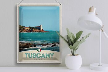 Panneau de voyage en étain, 30x40cm, toscane, italie, mer, maison de plage 3