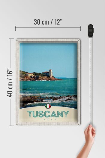 Panneau de voyage en étain, 30x40cm, toscane, italie, mer, maison de plage 4