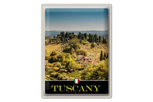 Blechschild Reise 30x40cm Toskana Italien Finca Weinfelder