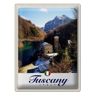 Blechschild Reise 30x40cm Toskana Italien Architektur Gebirge