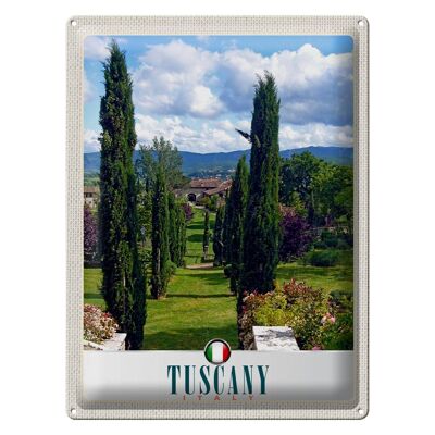 Cartel de chapa de viaje, 30x40cm, Toscana, Italia, jardines, árboles