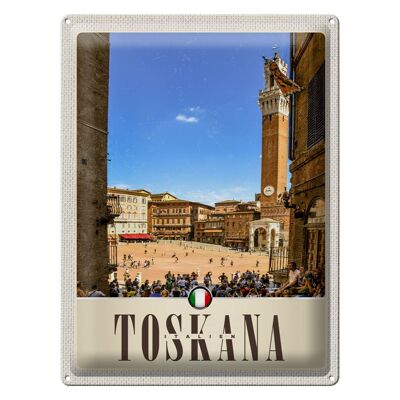 Blechschild Reise 30x40cm Toskana Italien Platz Natur Kirche