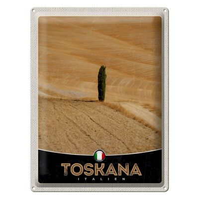 Blechschild Reise 30x40cm Toskana Italien Felder Natur Sand