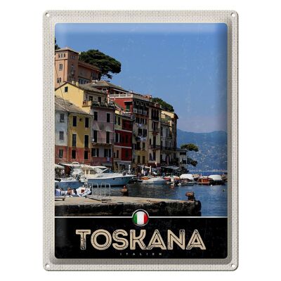 Blechschild Reise 30x40cm Toskana Italien Gebäude Meer