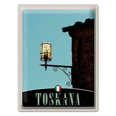 Blechschild Reise 30x40cm Toskana Italien Architektur Laterne