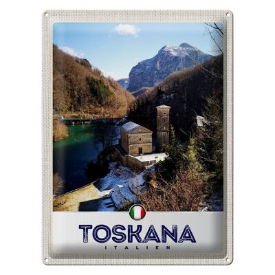 Blechschild Reise 30x40cm Toskana Italien Architektur Berge