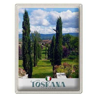 Blechschild Reise 30x40cm Toskana Italien Natur Wiese