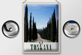 Signe en étain voyage 30x40cm, Toscane italie, arbres, prairie, Nature 2