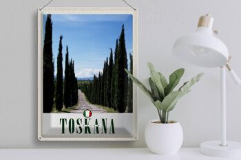 Signe en étain voyage 30x40cm, Toscane italie, arbres, prairie, Nature 3