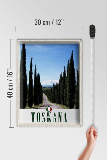 Signe en étain voyage 30x40cm, Toscane italie, arbres, prairie, Nature 4