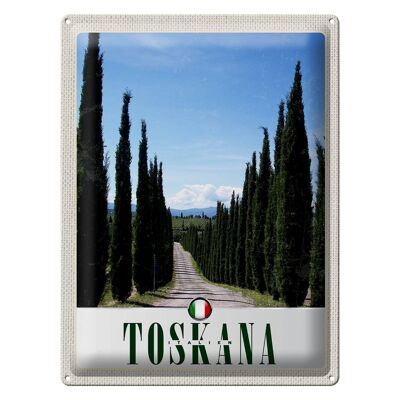 Cartel de chapa de viaje, 30x40cm, Toscana, Italia, árboles, pradera, naturaleza