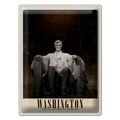 Cartel de chapa de viaje, escultura de Washington, Estados Unidos, 30x40cm