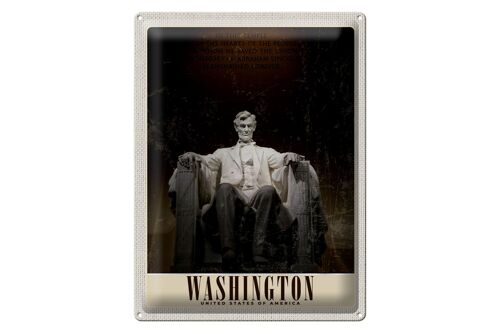 Blechschild Reise 30x40cm Washington Amerika USA Skulptur