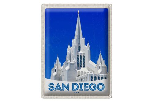 Blechschild Reise 30x40cm San Diego USA Amerika Architektur