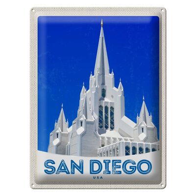 Targa in metallo da viaggio 30x40 cm San Diego USA America Architettura