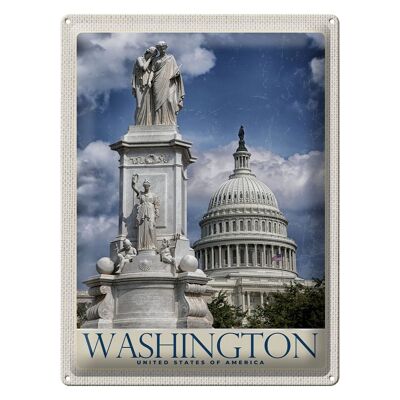 Cartel de chapa de viaje 30x40cm estatura de Washington Lincoln