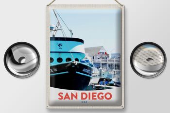 Signe en étain voyage 30x40cm, San Diego, états-unis, amérique, Yacht, mer 2