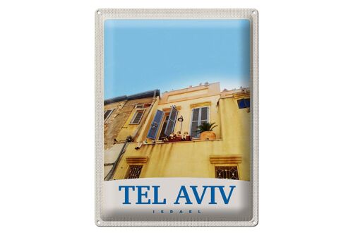 Blechschild Reise 30x40cm Tel Aviv Israel Stadt Gebäude