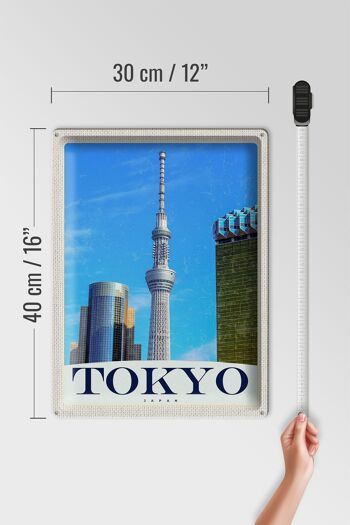 Panneau en étain voyage 30x40cm, ville de Tokyo, gratte-ciel asie 4