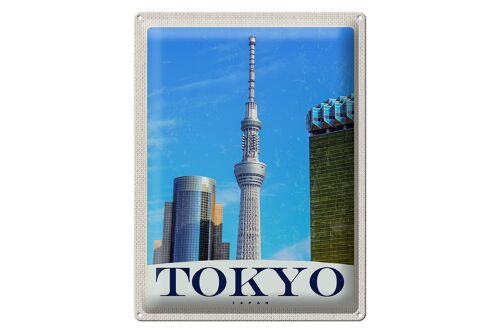Blechschild Reise 30x40cm Tokio Stadt Hochhaus Asien