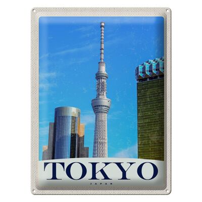 Blechschild Reise 30x40cm Tokio Stadt Hochhaus Asien