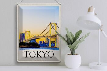 Panneau de voyage en étain, 30x40cm, Tokyo, asie, japon, pont de grande hauteur 3