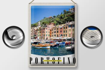 Signe en étain voyage 30x40cm Portofino Italie Riviera Mer 2