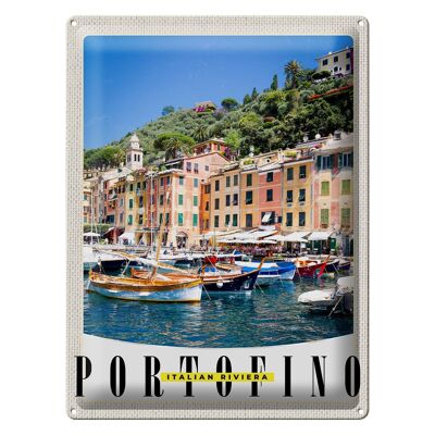 Cartel de chapa Travel 30x40cm Portofino Italia Riviera Mar