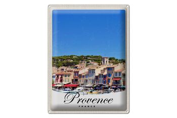 Plaque en tôle voyage 30x40cm Provence France bateaux ville 1